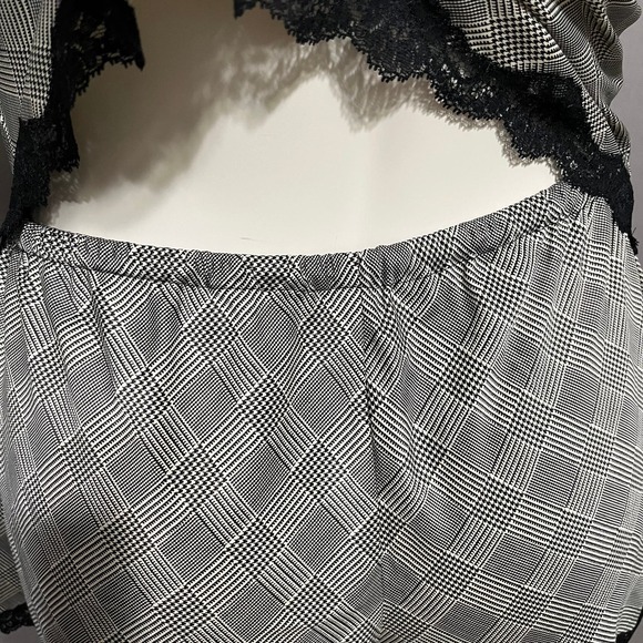 SOLD❌❌❌Lauren Ralph Lauren Houndstooth Satin 2 Pc Short Pajama Set Sz-Large - Picture 8 of 11